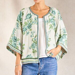 m.a.b.e. Ava rose print jacket cotton size small